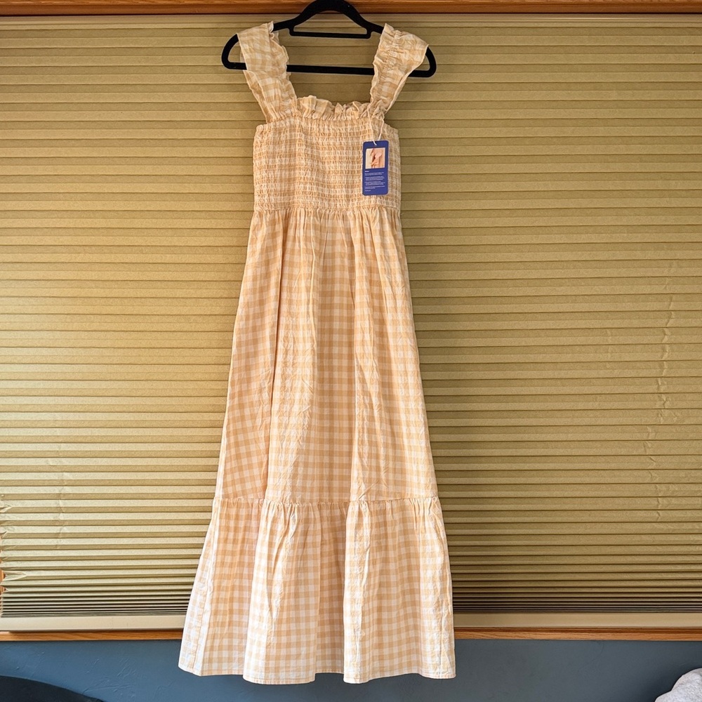 Gingham Sleeveless Maxi Dress- New With Tags